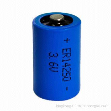 Lithium-ion Cylinder Batteries with ER14250, 3.6V, 750mAh